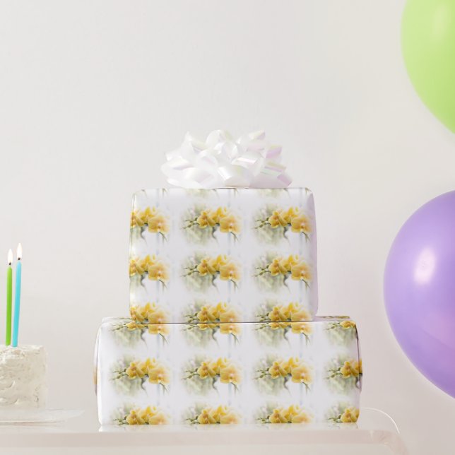 Yellow Moth Orchid in Sunshine Wrapping Paper (Party Gifts)
