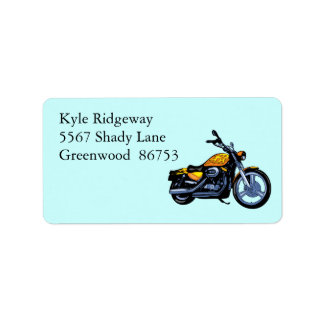 Yellow Motorcycle Address Label