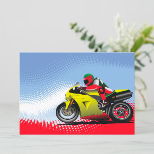 Yellow Motorcycle Invitations
