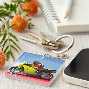 Yellow Motorcycle Keychain