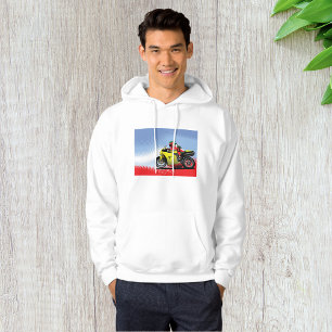 Yellow Motorcycle Mens Hoodie