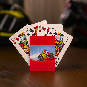 Yellow Motorcycle Playing Cards