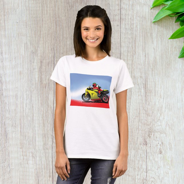 Yellow Motorcycle Womens T-Shirt (Creator Uploaded)