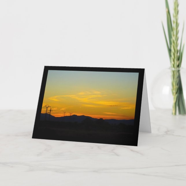 Yellow Mountain Sunset Landscape Card (Front)