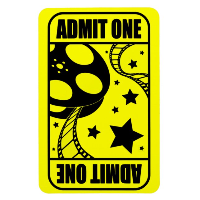 Yellow Movie Ticket Flexible Magnet (Vertical)