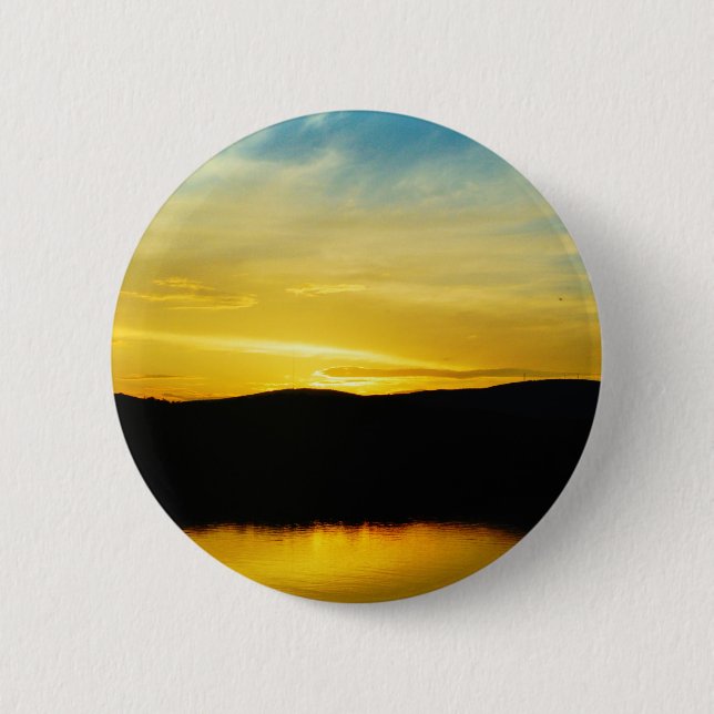 Yellow Mt Lake Sunset 6 Cm Round Badge (Front)