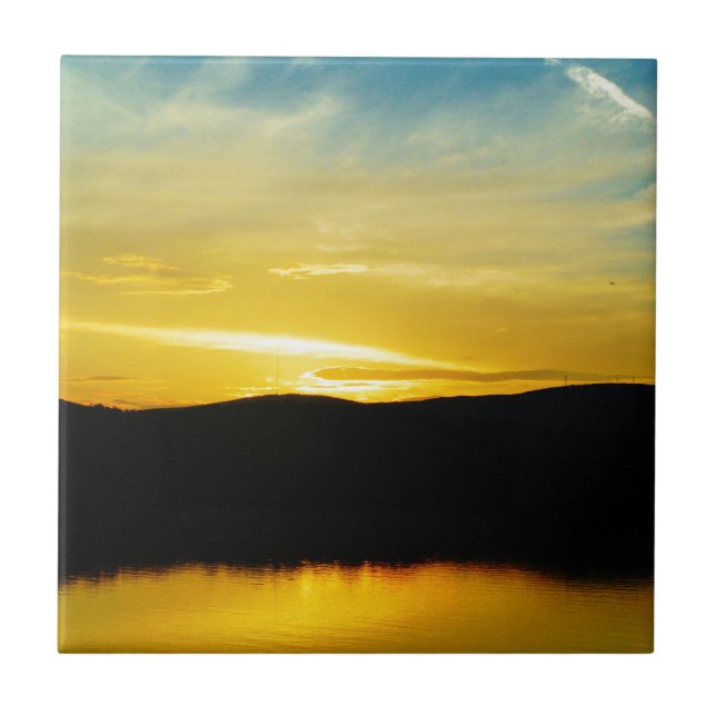 Yellow Mt Lake Sunset Tile (Front)
