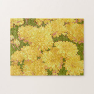 Yellow Mum Flower Art Puzzle