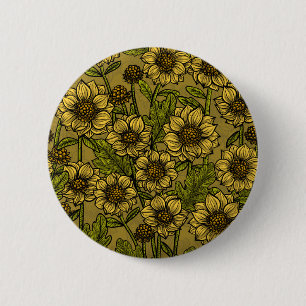 Yellow Mums 6 Cm Round Badge