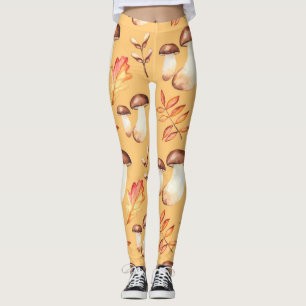 Yellow Mushroom Garden Leggings
