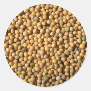Yellow mustard seeds classic round sticker