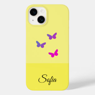 Yellow Name Customisation Phone Cover. Case-Mate iPhone 14 Case