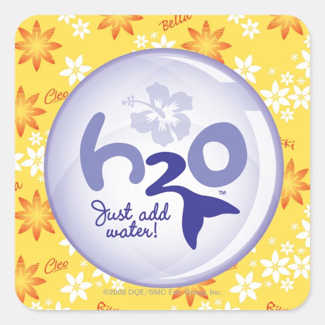 Yellow Name Pattern Square Sticker (Front)