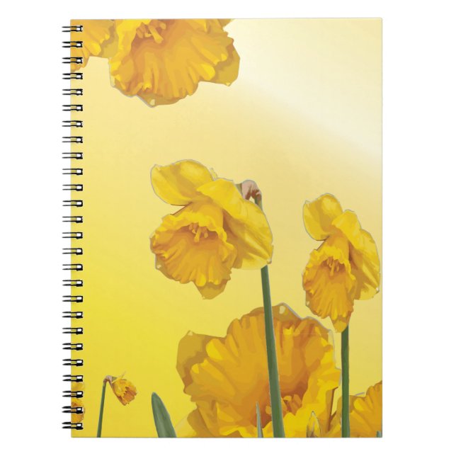 Yellow Narcissus Daffodil Retro Vintage Notebook (Front)