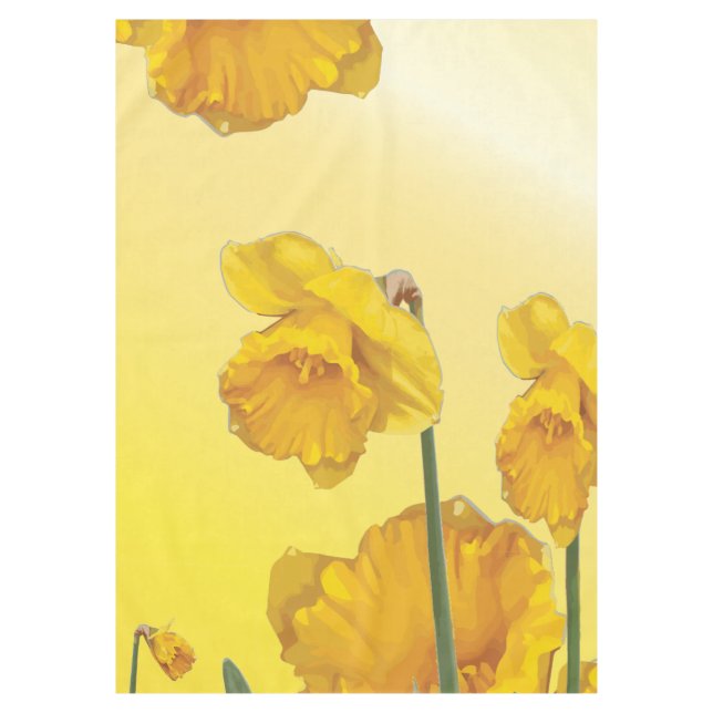 Yellow Narcissus Daffodil Tablecloth (Front)