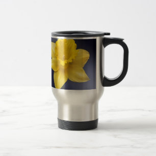 Yellow Narcissus Flower Floral watercolor paint Travel Mug