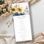 Yellow Navy Sunflower Floral Wedding Program<br><div class="desc">Yellow Navy Sunflowers Floral Watercolor Theme Collection.- it's an elegant script watercolor Illustration of yellow navy sunflower floral Perfect for your Rustic Fall Country wedding & parties. It’s very easy to customise,  with your personal details. If you need any other matching product or customisation,  kindly message via Zazzle.</div>