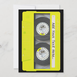 Yellow Neon Customisable Cassette Tape