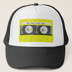 Yellow Neon Customisable Cassette Tape Trucker Hat