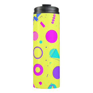 Yellow Neon Memphis Geometric 80s Design Thermal Tumbler