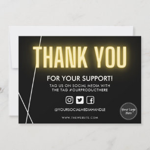 Yellow Neon Thank You Logo Media Insert Invitation