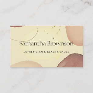 Yellow Neutral Beige Blush Geometric Stone Business Card