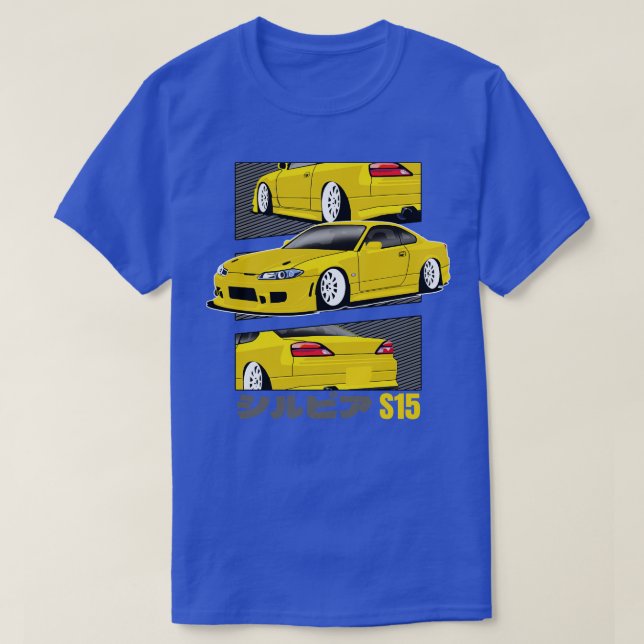 Yellow Nissan Silvia S15 Japanese Retro T-Shirt (Design Front)