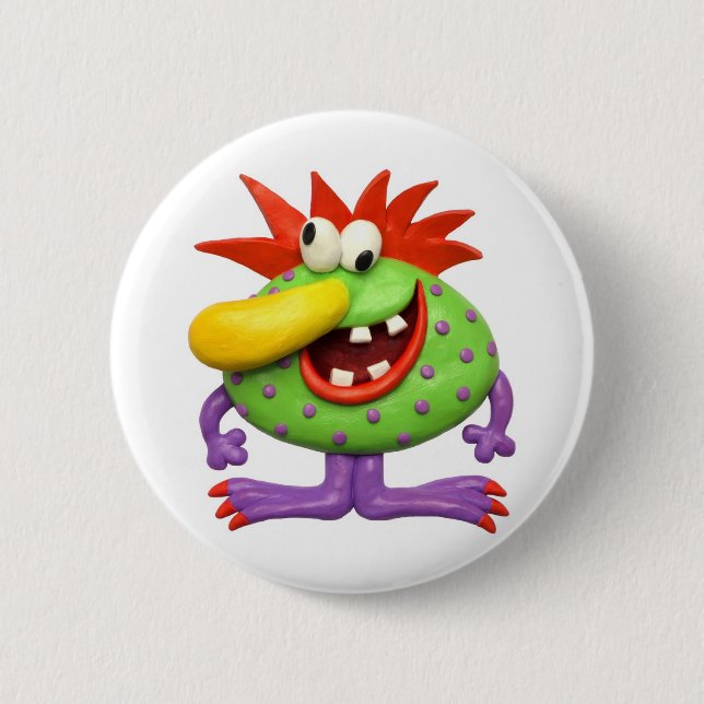 Yellow Nose Monster 6 Cm Round Badge (Front)