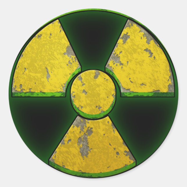 Yellow Nuke Classic Round Sticker (Front)