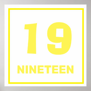 Yellow number nineteen Poster