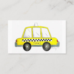 Yellow NYC Chequered Taxi Cab Car Driver Chauffeur Business Card