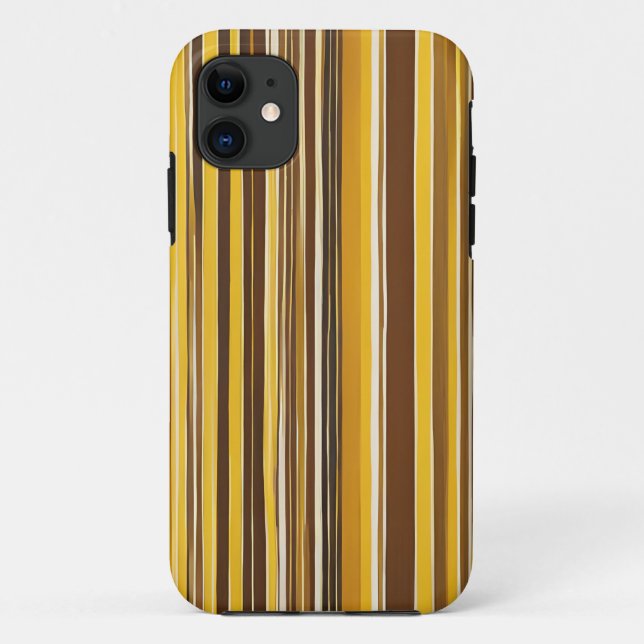 Yellow, Ochre, Brown stripes Case-Mate iPhone Case (Back)