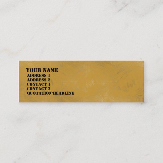 Yellow Ochre Wash Mini Business Card (Front)