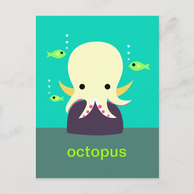 Yellow Octopus Postcard (Front)