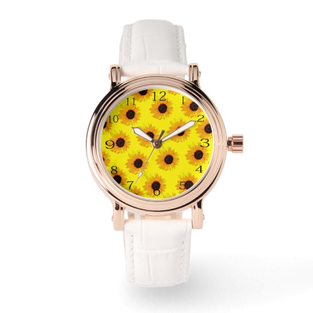 Yellow Oil Painted Sunflowers,   Watch (Front)