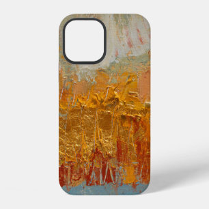 Yellow oil painting on canvas. Original abstract a iPhone 12 Case
