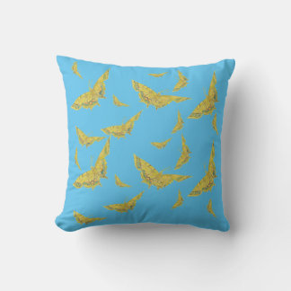 Yellow Old World Swallowtail Butterfly pattern Cushion