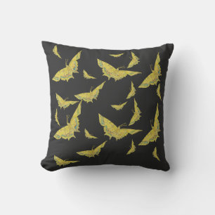 Yellow Old World Swallowtail Butterfly pattern Cushion