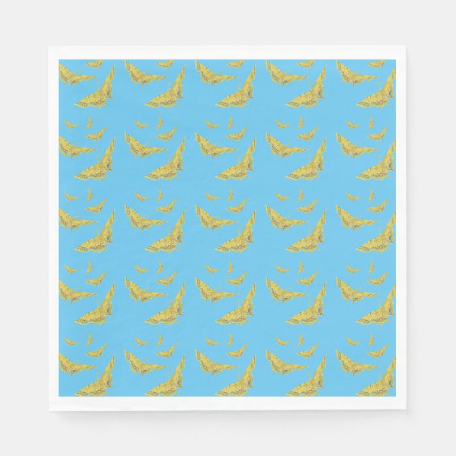 Yellow Old World Swallowtail Butterfly pattern Napkin (Front)