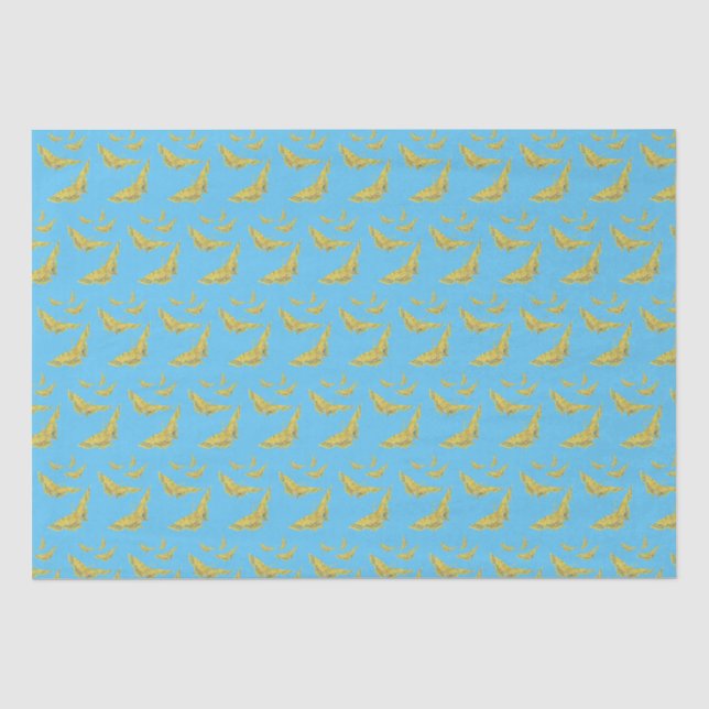 Yellow Old World Swallowtail Butterfly pattern Tissue Paper (Front)