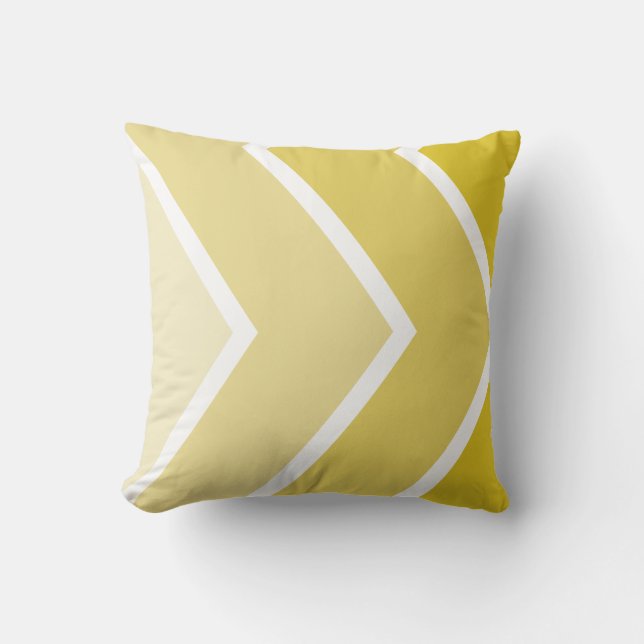 Yellow Ombré Chevron Stripes Pattern Cushion (Front)