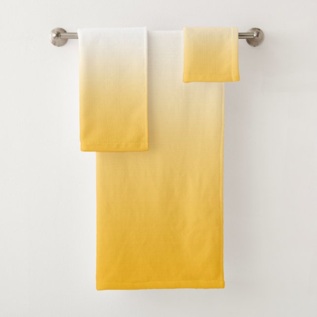 Yellow Ombre Gradient Colour Bath Towel Set (Insitu)