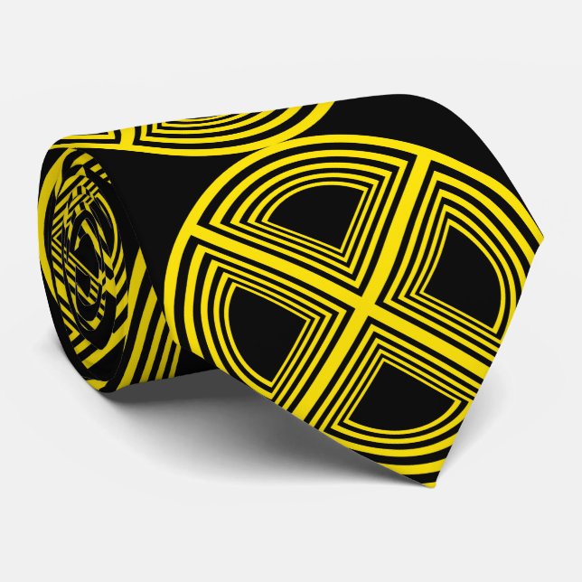 yellow on black symbol disc tie (Rolled)