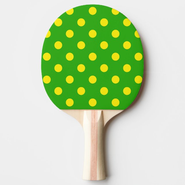Yellow On Green Polka Dots Pattern Design  Ping Pong Paddle (Front)