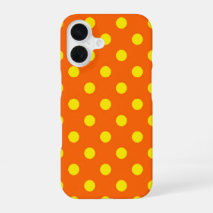 Yellow On Orange Polka Dots Pattern Design iPhone 16 Case