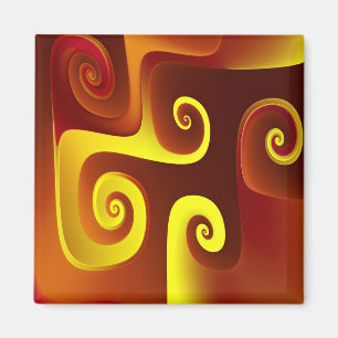 Yellow On Red Magnet