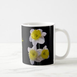 Yellow on White Daffodil Coffee Mug