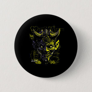 Yellow Oni Mask Japanese Mythology Cute Ghost Hall 6 Cm Round Badge