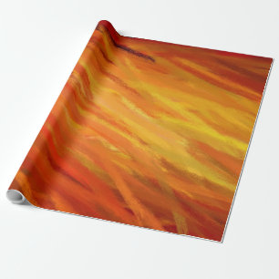 Yellow Orange Abstract Art Painting Wrapping Paper