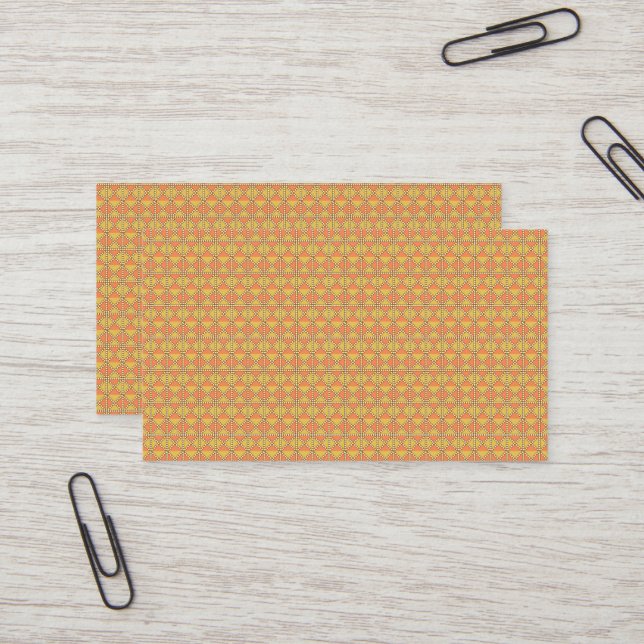 Yellow, orange, and brown wrapping paper sheets ar business card (Front/Back In Situ)